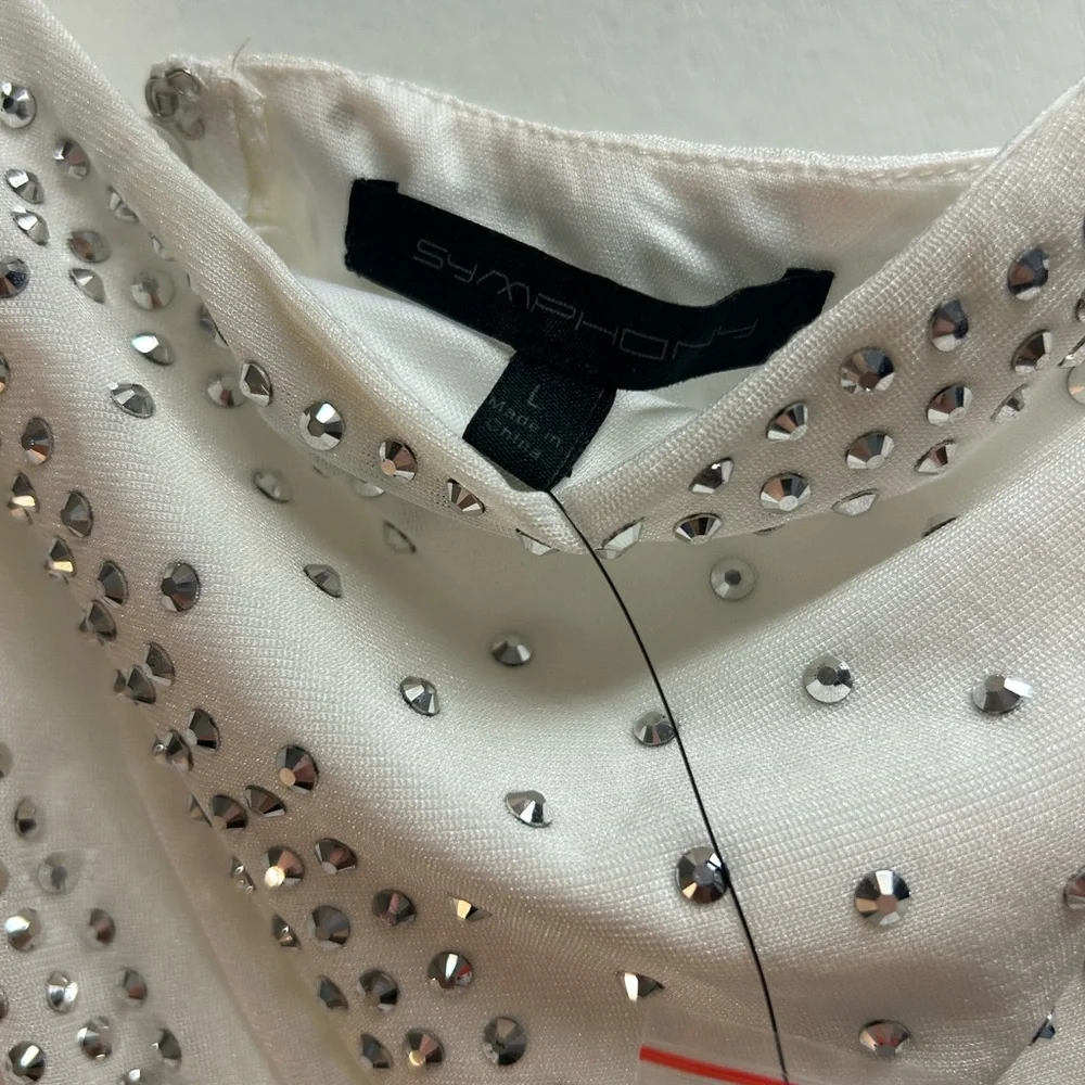 Symphony White One-Shoulder Dress with Slit - Picture 6 of 14